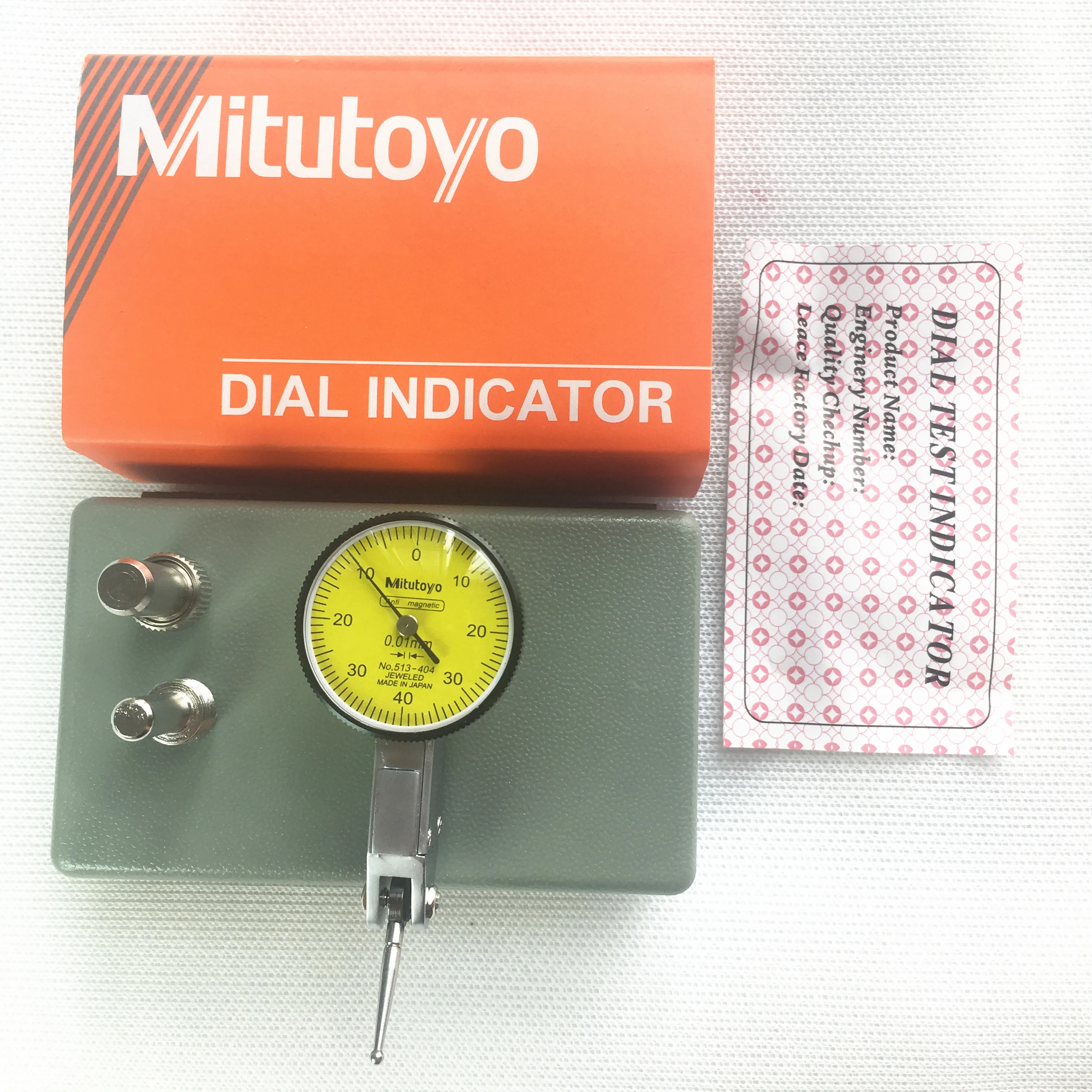

Japan Mitutoyo Dial Indicator No.513-404 Analog Lever Dial Gauge Accuracy 0.01mm Range 0-0.8mm Diameter Measuring Tools 16
