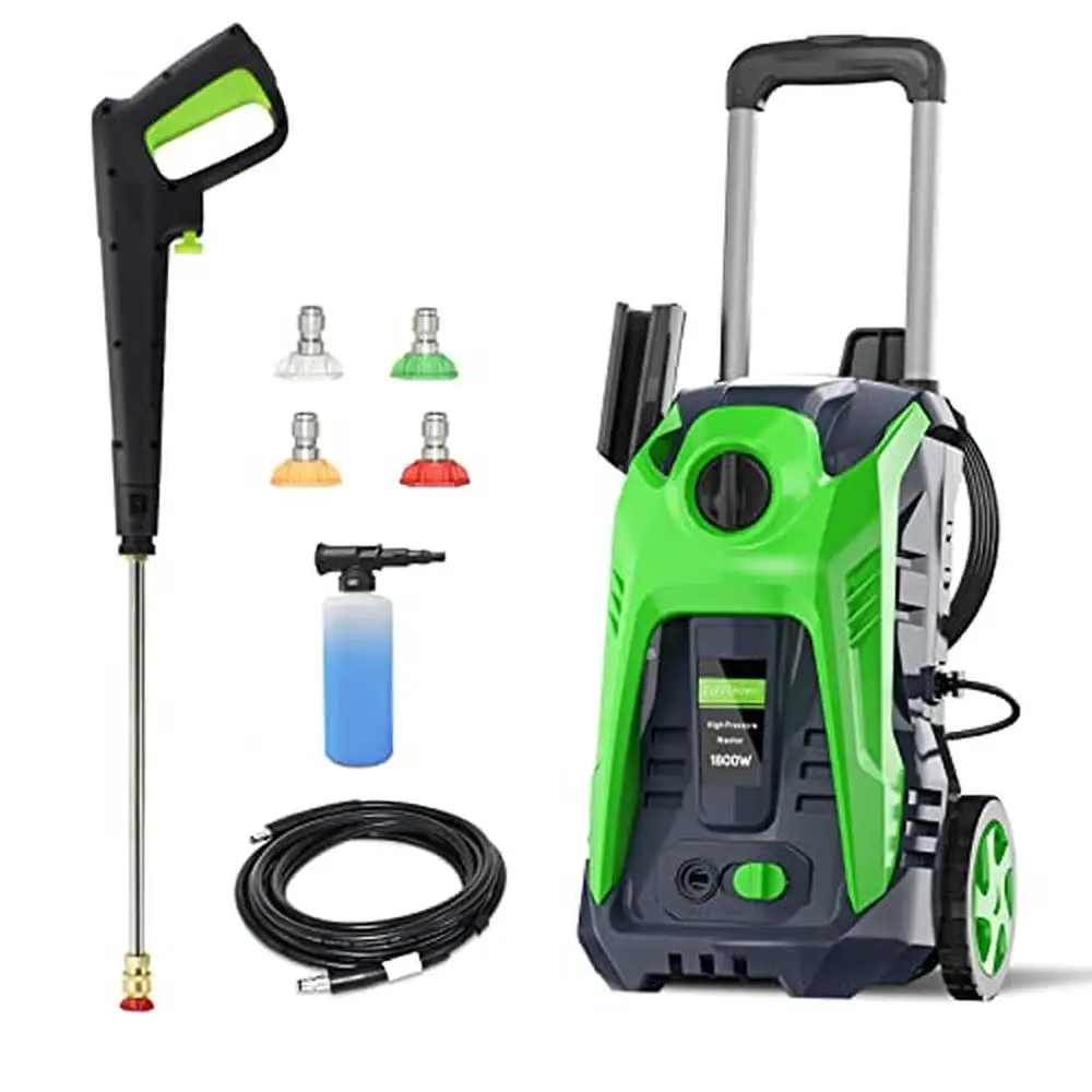 

Electric Power Washer 4100PSI Max 2.6GPM 25FT Hose & 4 Quick Connect Nozzles Soap Tank Clean Cars Home Patio Yard Garden