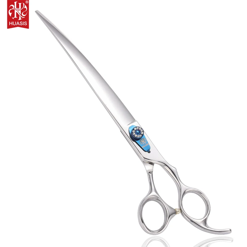 

HUASIS HU27 Classic Style 6.5" 7" 7.5" 8" Curved Dog Grooming Scissors Ergonomic Pets Shears 440C Sharp Safe Comfortable