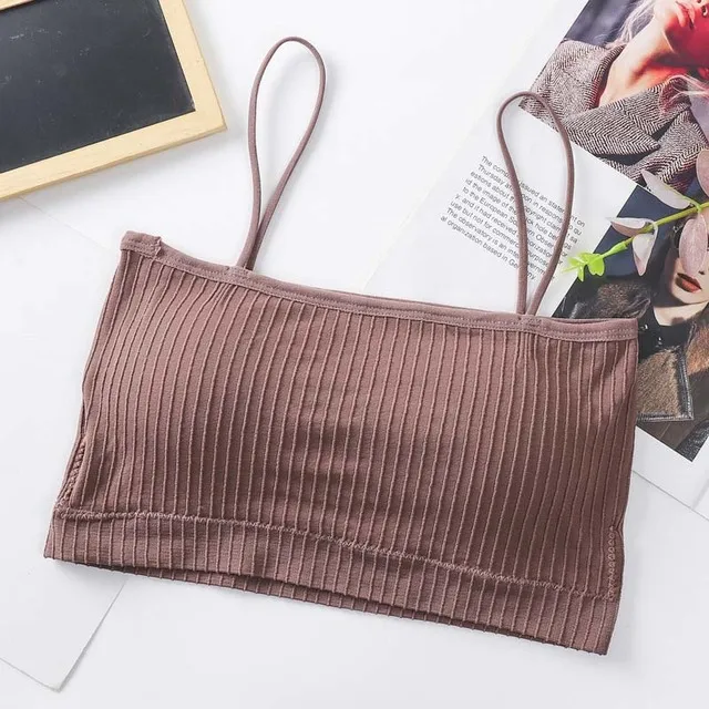 Summer Women Sling Tube Top Sexy Bra Top Breathable Chest Pad Wearing Underwear Seamless Ice Silk Breast Wrap Lingerie Female bean paste
