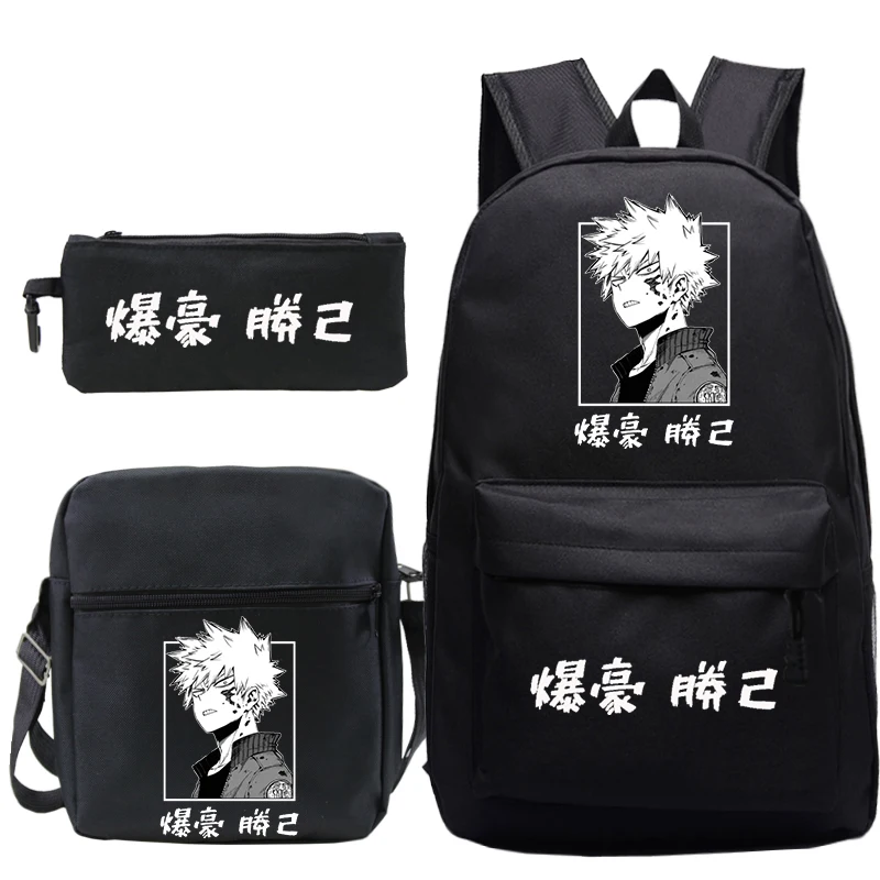 

Anime My Hero Academia Bakugou Backpacks School Bags Children Bookbag Boku No Hero Academia Backpack Students Schoolbag 3pcs/set