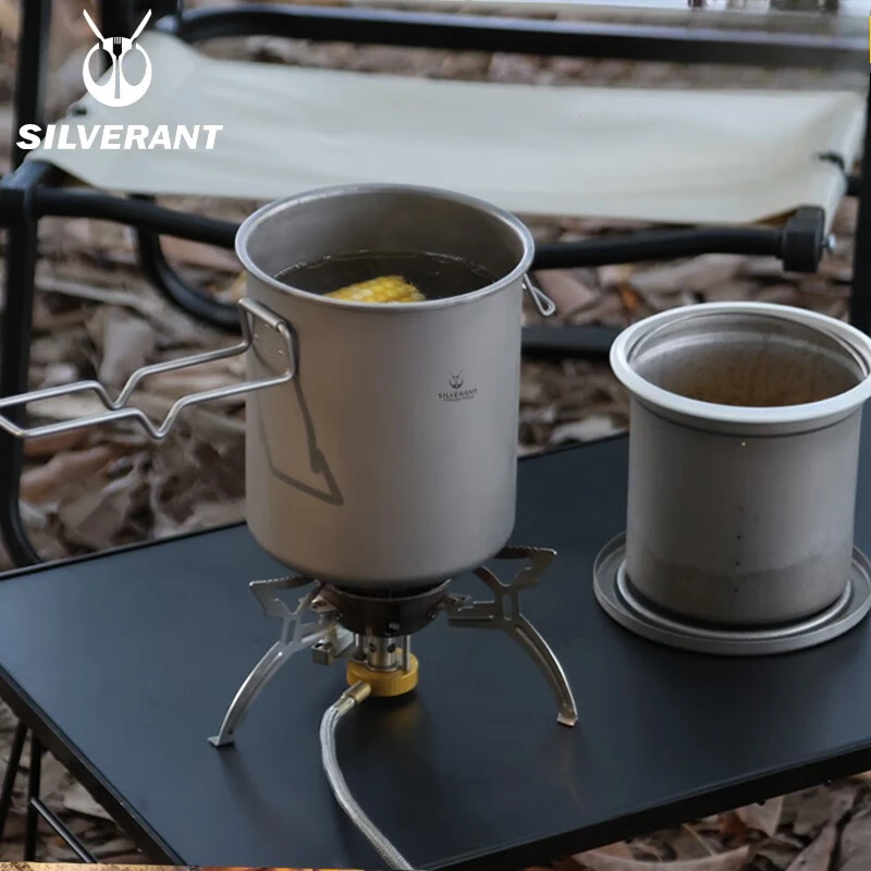 Pure Titanium Pot Cooking Multifunctional Outdoor Camping Large Capacity Pot Cooking Artifact Boiling Water