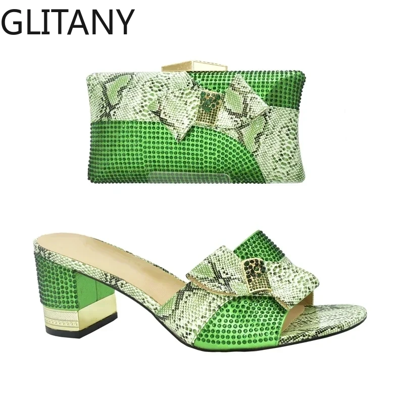 

Новое поступление, справочные африканские комплекты 2024, итальянская обувь и сумки, подходящий комплект, украшенный искусственным каблуком 43