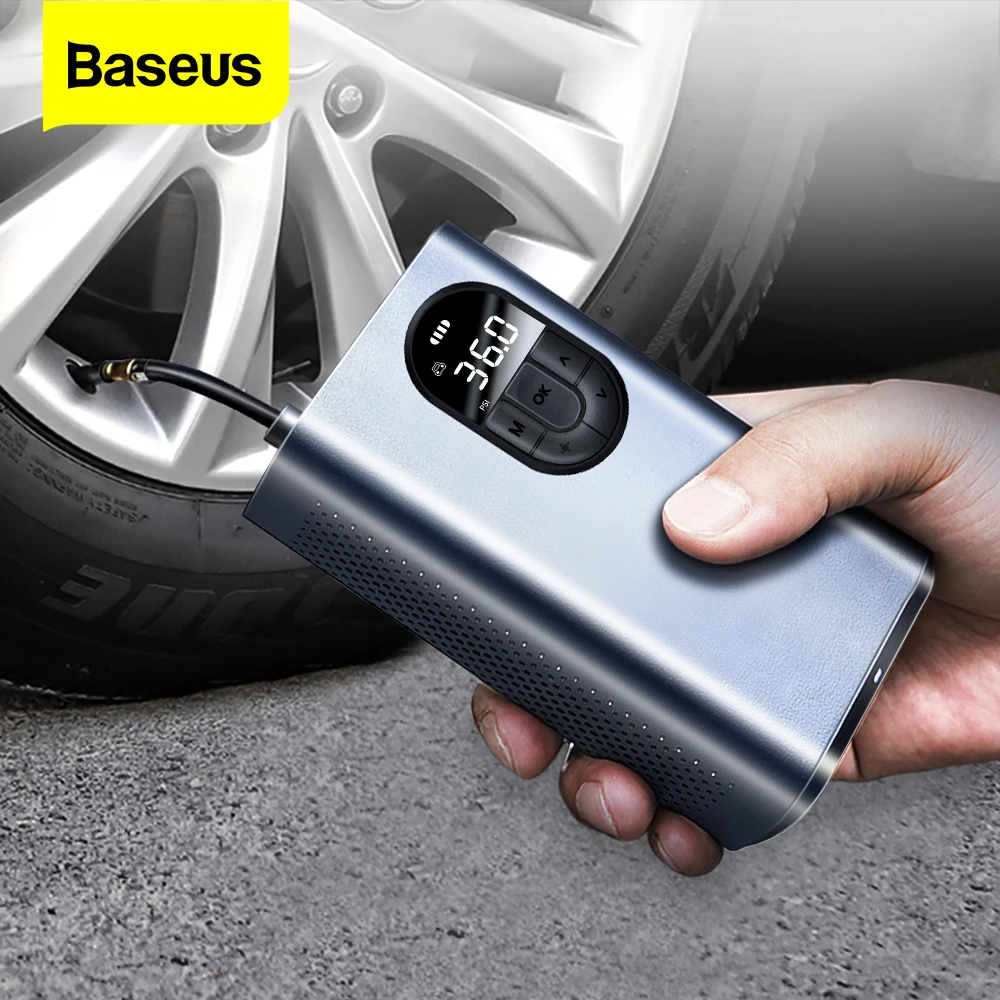 Baseus compresor de aire para coche, de 12V eléctrico portátil Inflador