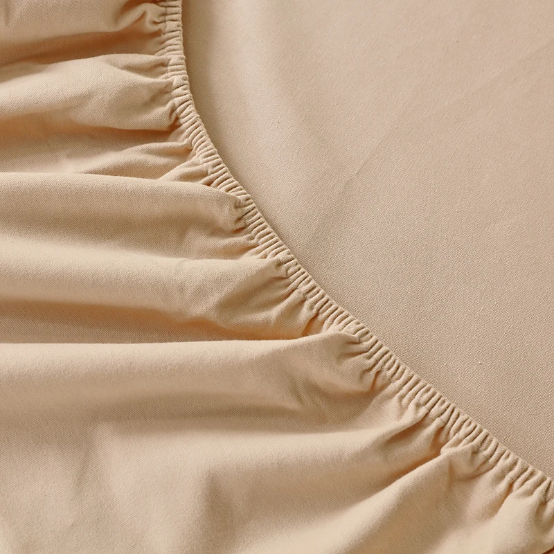 High-Quality Cotton Mattress Cover with Elastic Band, Monochromatic Bedsheet, Single, Double, Full, Queen Size, Fitted Sheet
