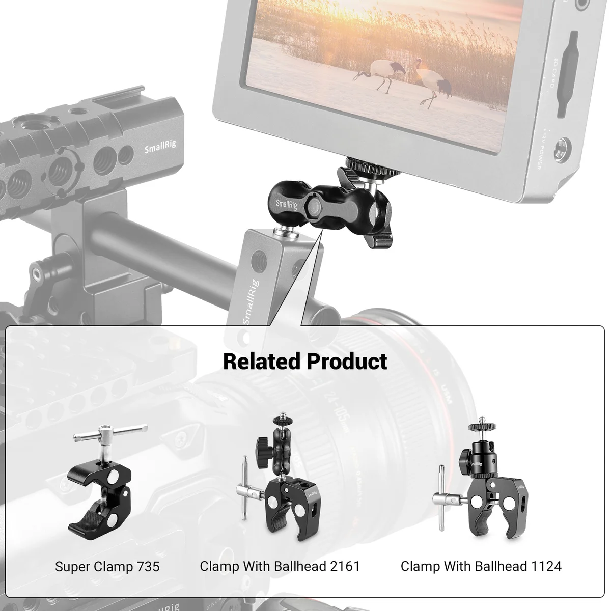 SmallRig Universal Magic Arm with Small Ball Head Monitor Magic Arm For Sony A7S3 / For Canon Camera Accessories — view 5