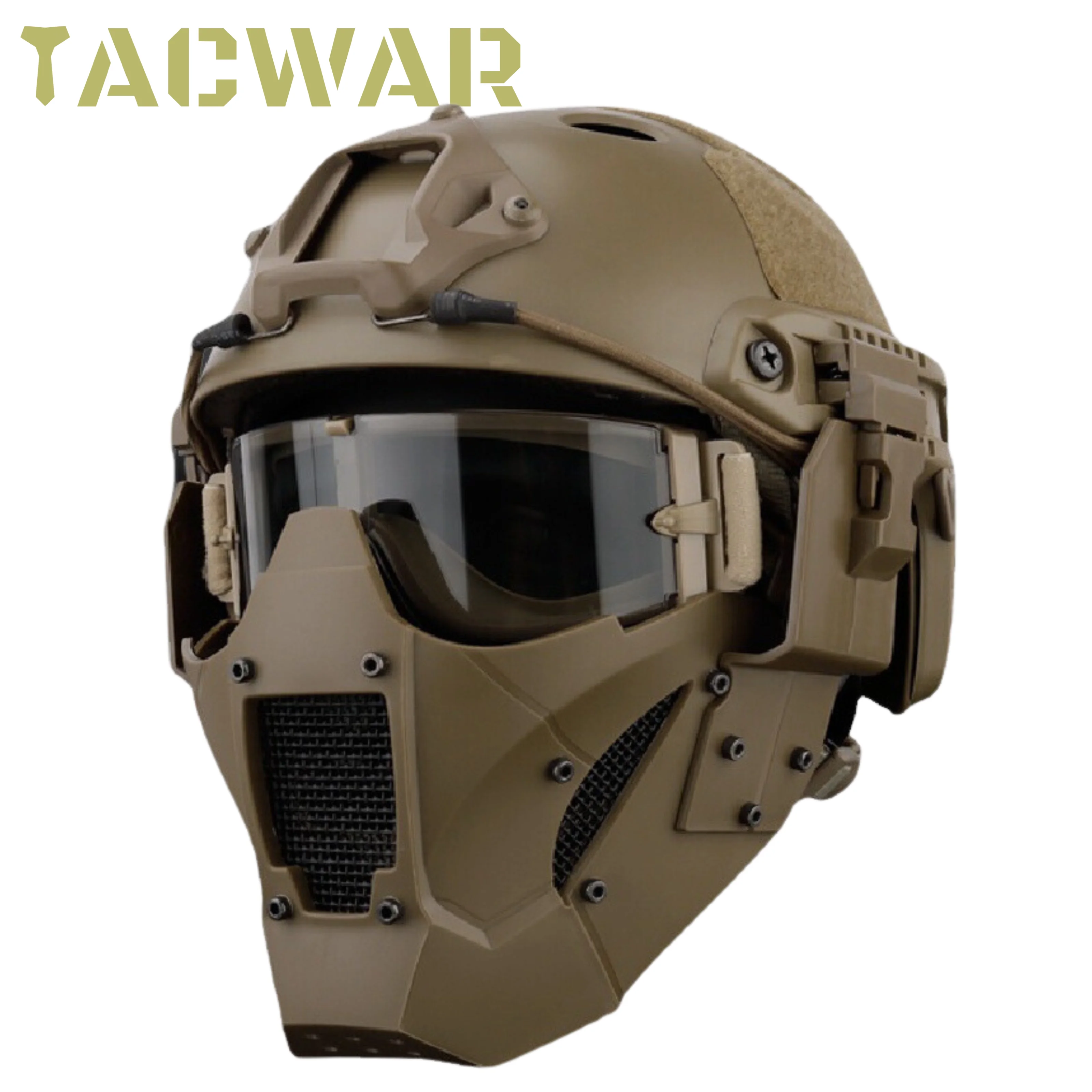 

Iron Warrior Tactical Mask with Fast Helmet and Tactical Goggles Airsoft Hunting Motorcycle Paintball Cosplay Protect Gear