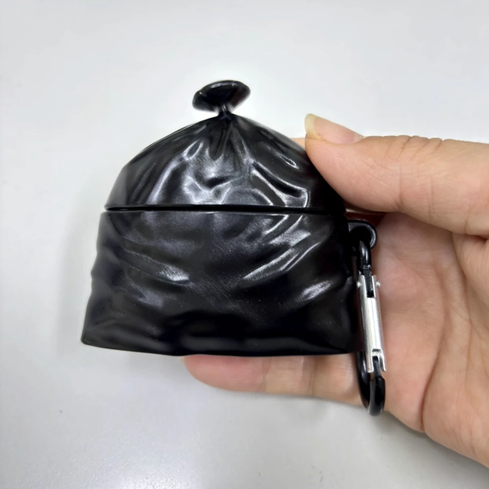Cartoon Garbage Bag Silicone Earphone Case with Hook