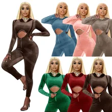 

Hoodie Suit Women Autumn and Winter Solid Color Three-dimensional Cut Tight-fitting Warm Suit Women's Fashion Two-piece Suit