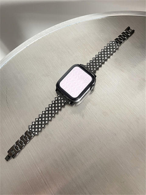 Metal Diamond Bracelet For Apple Watch Band 44mm 41mm 42mm 38 45 40mm For iwatch 7 SE 6 5 4 3 Stainless Steel Loop Strap