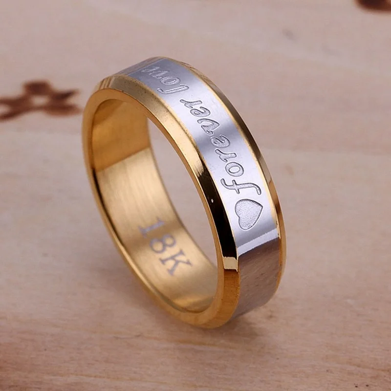 

Free shipping For men love women gold color heart Ring Jewelry nice cute charm wedding gifts fashion Holiday gift