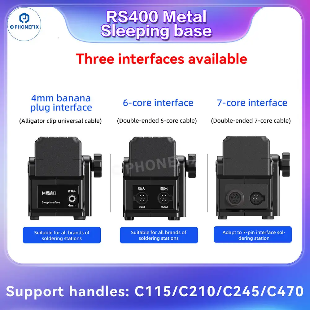 i2C RS400 납땜 인두 스탠드 T245 T115 T210 T470 철 팁 Sugon Aixun 납땜 스테이션 용접 도구 용 납땜 홀더