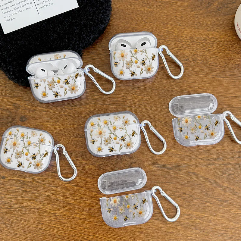 White Flower TPU AirPods Case Cover for AirPods Pro