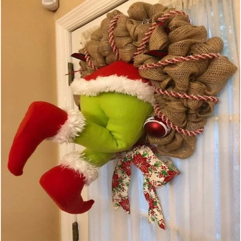 

New Christmas wreath creative front door decoration Christmas home decoration props