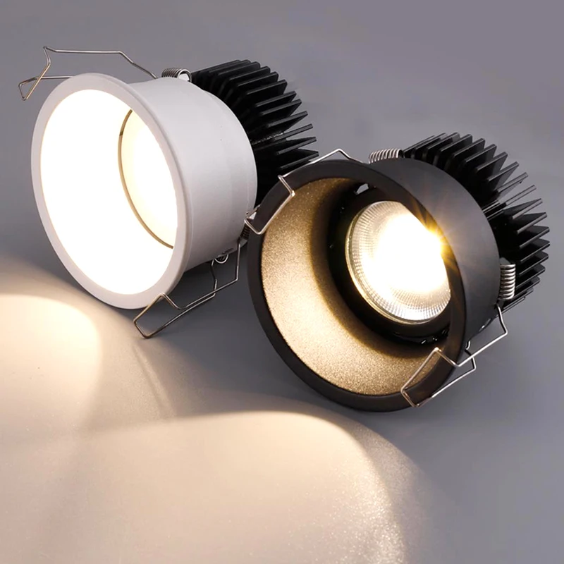 Led Downlight,Recessed Ceiling Spotlight Recessed Anti Glare Dimmable Downlight 7w 9w 12w 15w Led spotlight Ceiling Round Panel Light for hotel Decoration Home Lighting