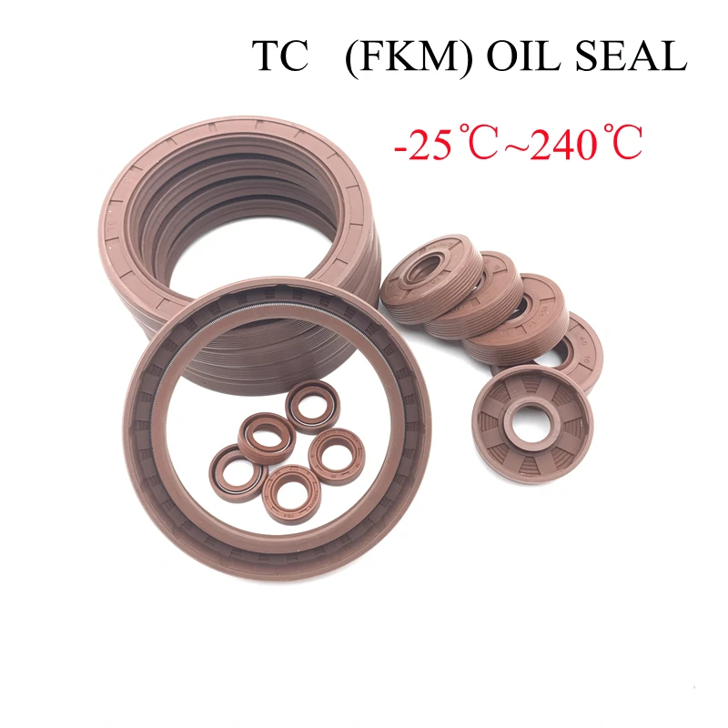 

Brown FKM Framework Oil Seal TC Fluoro Rubber Gasket Rings Cover Double Lip with Spring for Bearing ID*OD*THK 5/6/7/8/9/10/12mm
