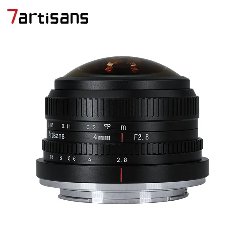7 Artigiani 7 Artigiani 4Mm F2.8 225 ° Circolare Fisheye Mf Aps-C Prime Lens Per Sony E Fujiffx Micro 4/3 Canon Eos-M Mount Camera