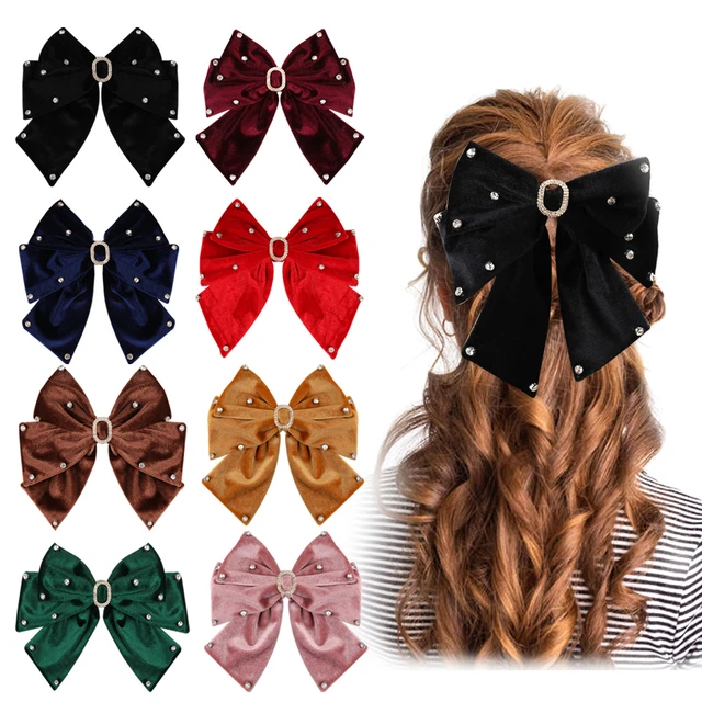 Super Large 8 Inch Silk Bow Barrette Boutique Hair Accessories