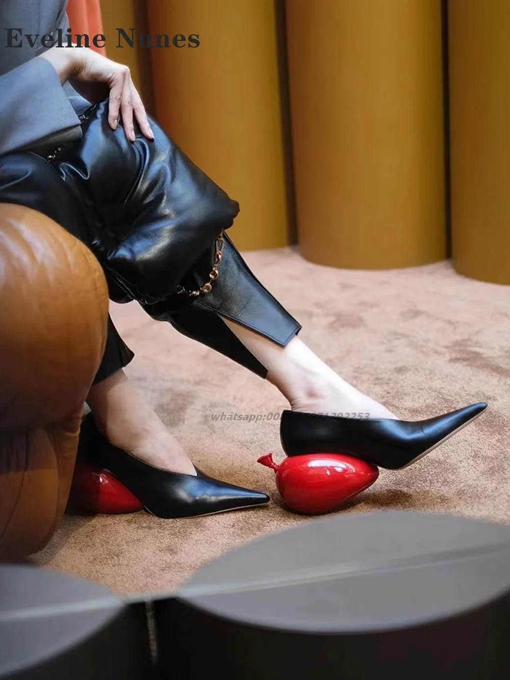 Red Balloon Strange Style Pumps Pointed Toe Mixed Colors Slip On Women Sandals Shallow Sexy Shoes Woman 2024 Trend Summer Party 2