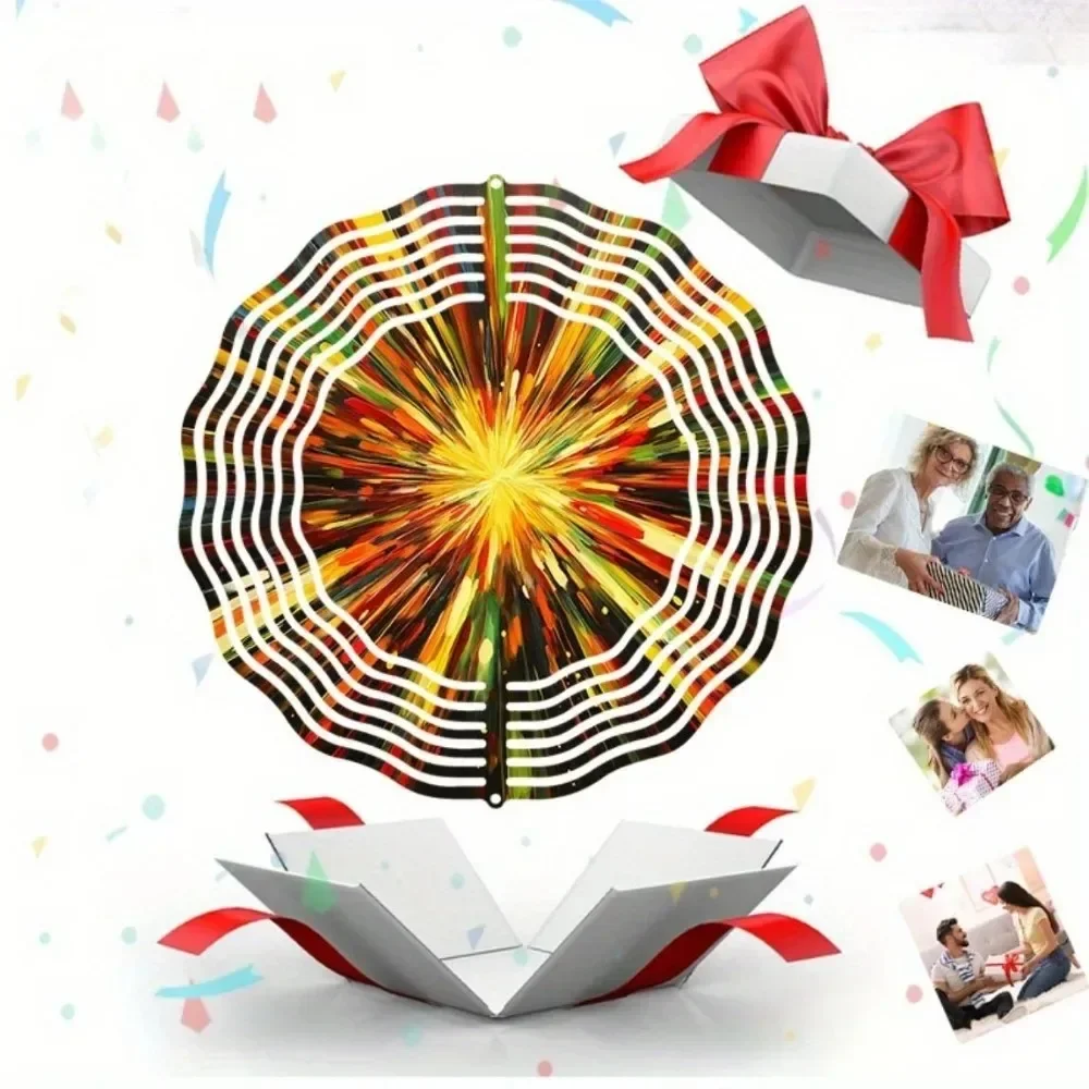 3D Tree of Life Wind Spinner – Stainless Steel Garden Art with Colorful Leaves 5