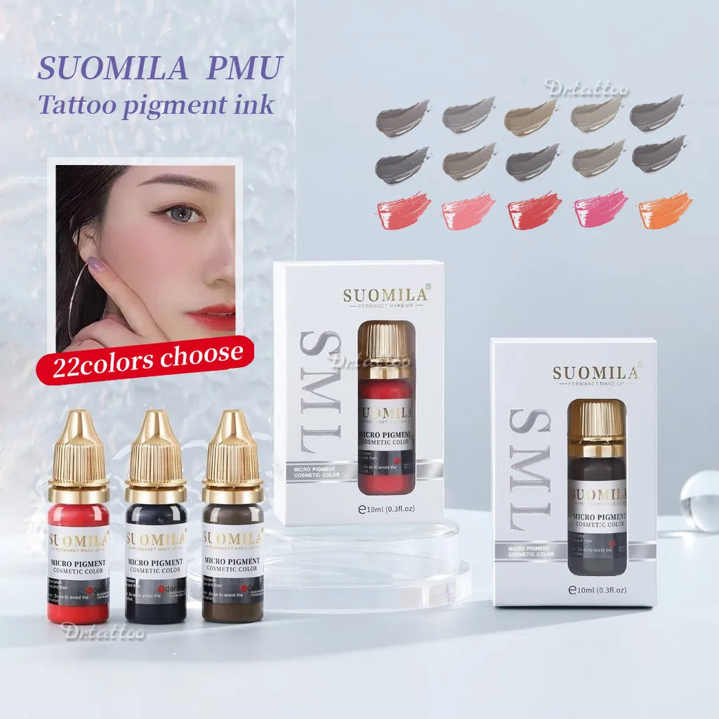Genuine SUOMILA German Plant Permanent Tattoo Pigment Ink Micorshading Eyebrow Line Lips Tattoo Manual&Machine Pen Ink Supplies