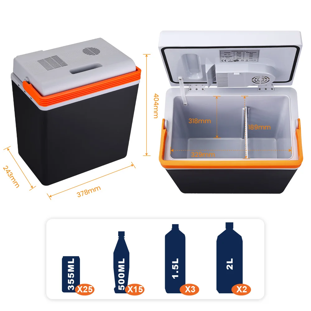 20 Liter Portable Cooler Box Warm and Cold Car Fridge Semiconductor 12v