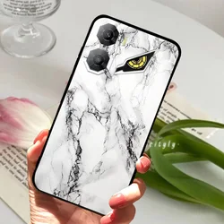 Cover posteriore morbido in TPU nero con design fighissimo di lupo e leone - Custodia protettiva in silicone per telefono
