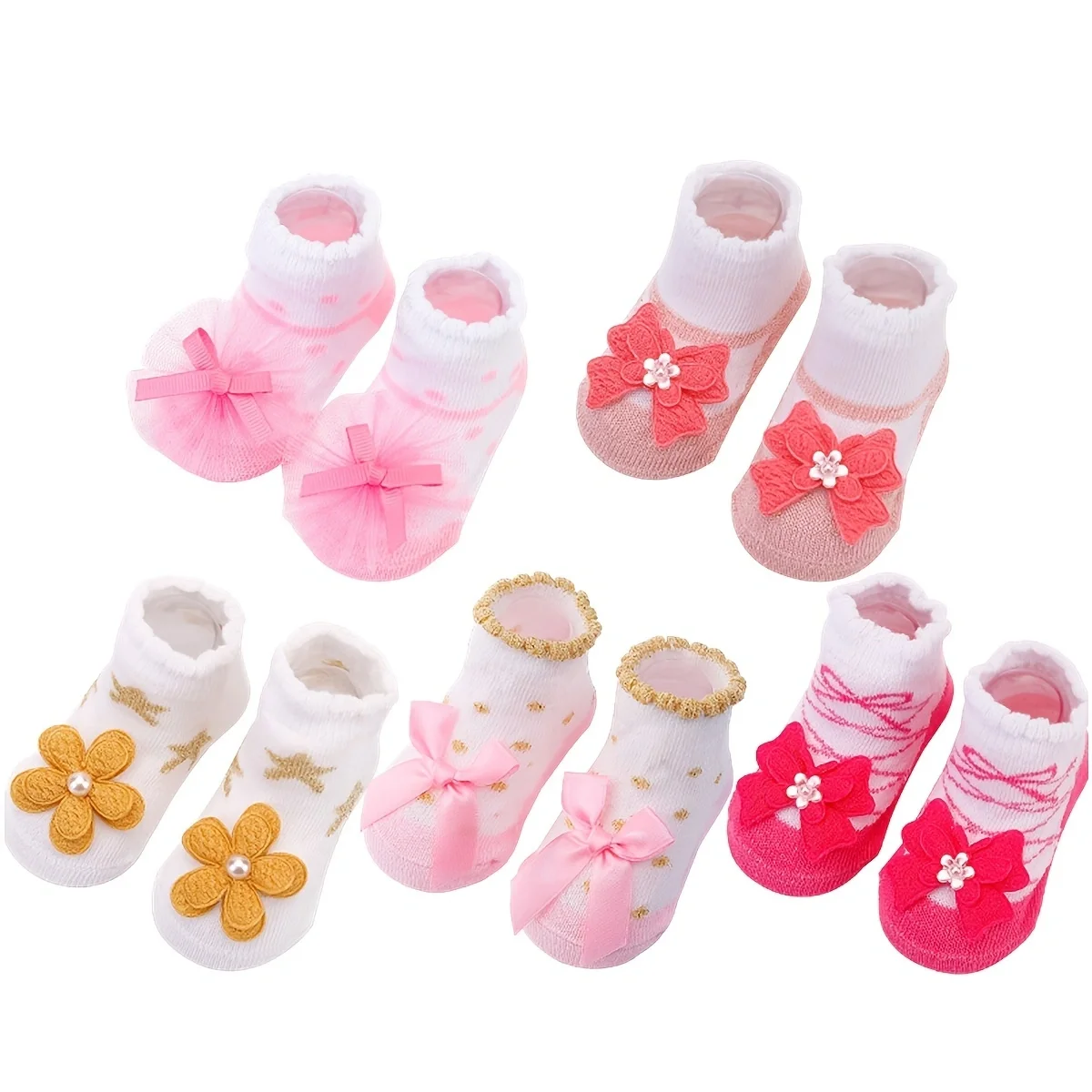 Kids Children's Socks for Girls Boys Non-slip Print Cotton Toddler Baby Christmas Socks for Newborns Infant Short Socks Clothing 5