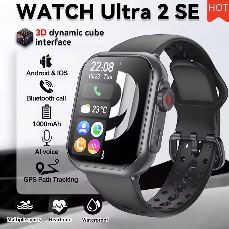 2026 Watch Ultra 2 SE Men Women 1000mAh Battery HD AMOLED Clock Bluetooth Call GPS Sport Waterproof Smart Watch For IOS Android 1