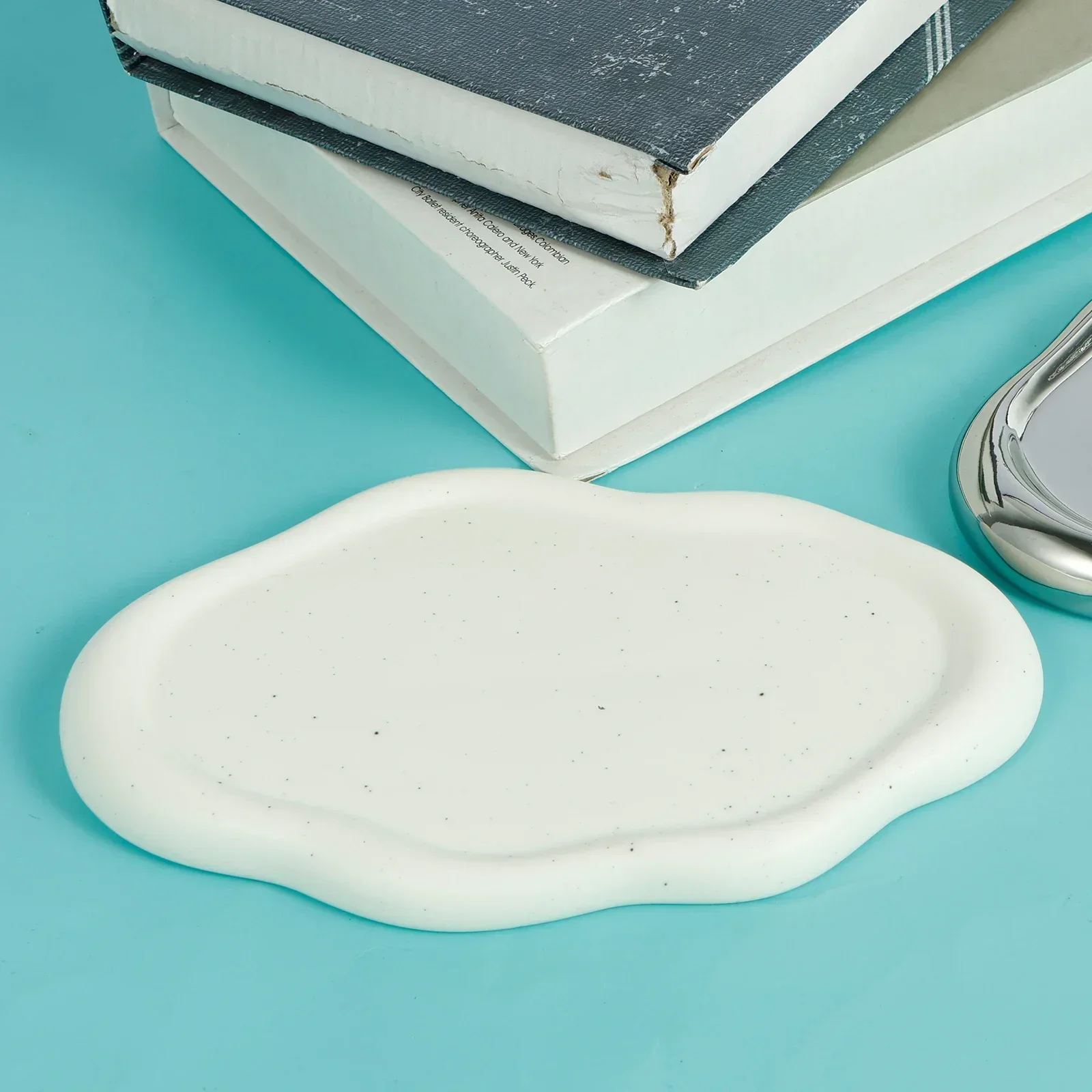 Ceramic Jewelry Tray Decorative Jewelry Dish Tray Cloud Shaped Trinket Minimalist Ceramic Trinket Reusable