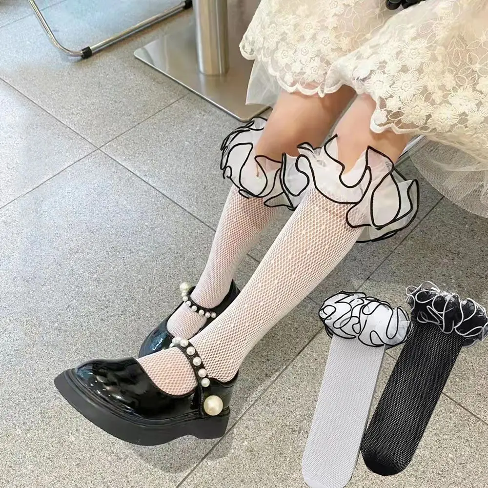 Supplies Kawaii Anime Cosplay Girl Gift Fashion Top Knee Children's Tights High Knee Socks Soft Hosiery Lace Stocking cute lace top thigh high stockings black white silk over knee medias de mujer kawaii anime cosplay hosiery sexy lingerie