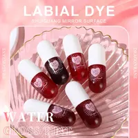 Mirror Lipstick, Water-Dyed Lip Liquid, Lip Glaze, Water-Glossy Mirror Glass Lipstick, Long-Lasting, Not Easy to Stick to the Cup, Lip Glaze, Light and Compact Lip Glaze 2