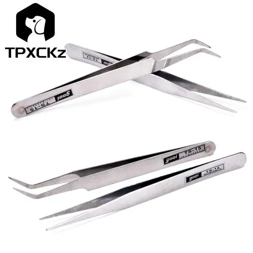 Tweezers 2PCS For Nail Art Face Care Eyelash Extension Blackhead Acne Blemish Pimple Remove Tool