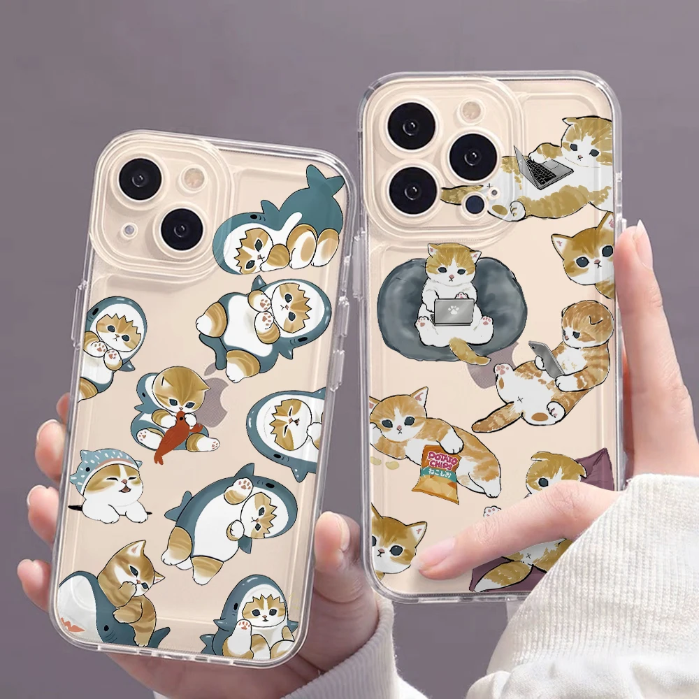 Shark Hat Mofusand Cat Clear Soft Phone Case