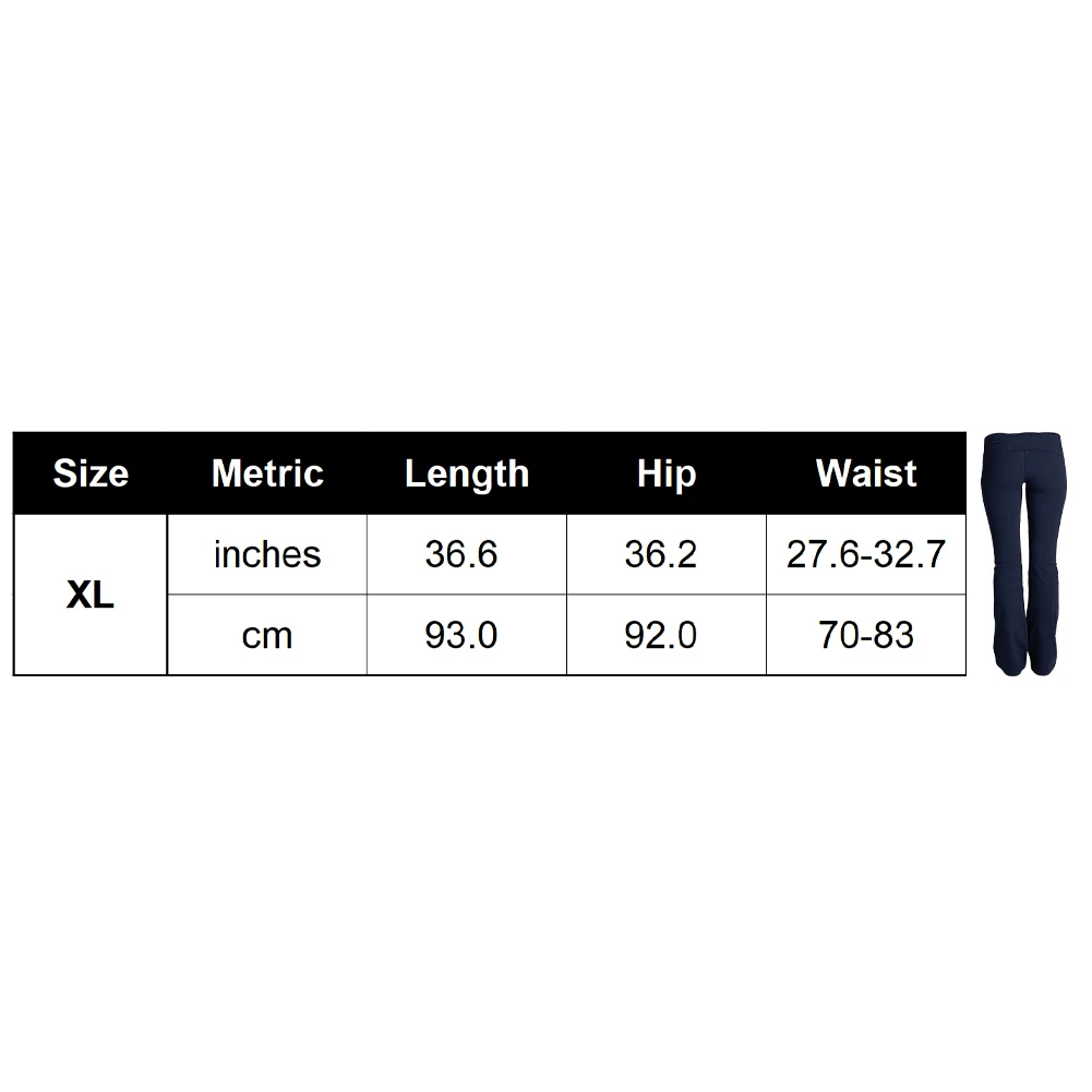 Women's Foldover Contrast Waist Bootleg Flare Yoga Pants,Value-Pack  Available Female Leggings Wide Leg Pants