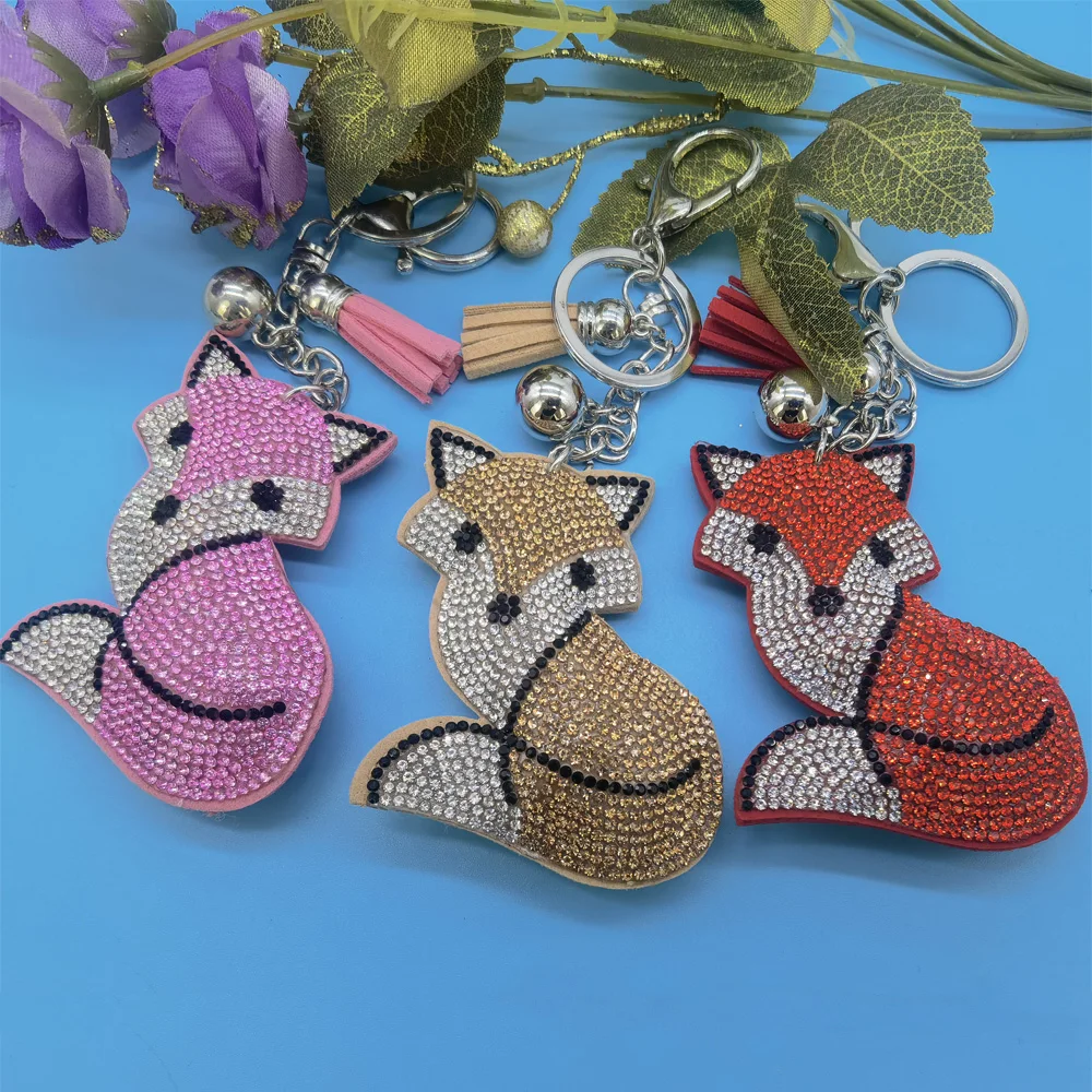 Rhinestone Fox Keychain For Women - Bling Crystal Cute Keyring, Bag Charm, Backpack Pendant, Colorful Gift