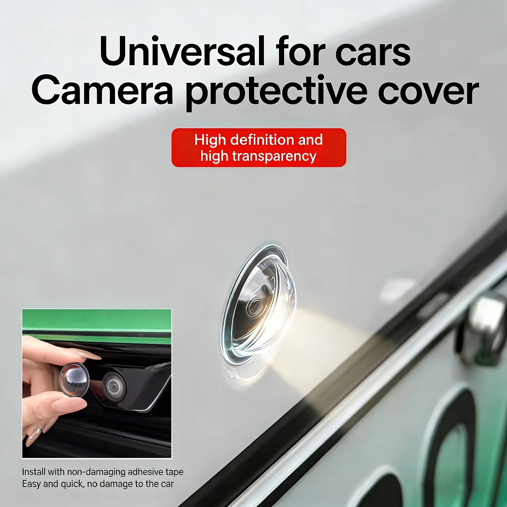 2 Pezzi Protezione per Lente Telecamera Auto HD, Copertura per Telecamera Posteriore 360° ° Protezione per Fotocamera Antigraffio Impermeabile Accessori Auto - immagine 2