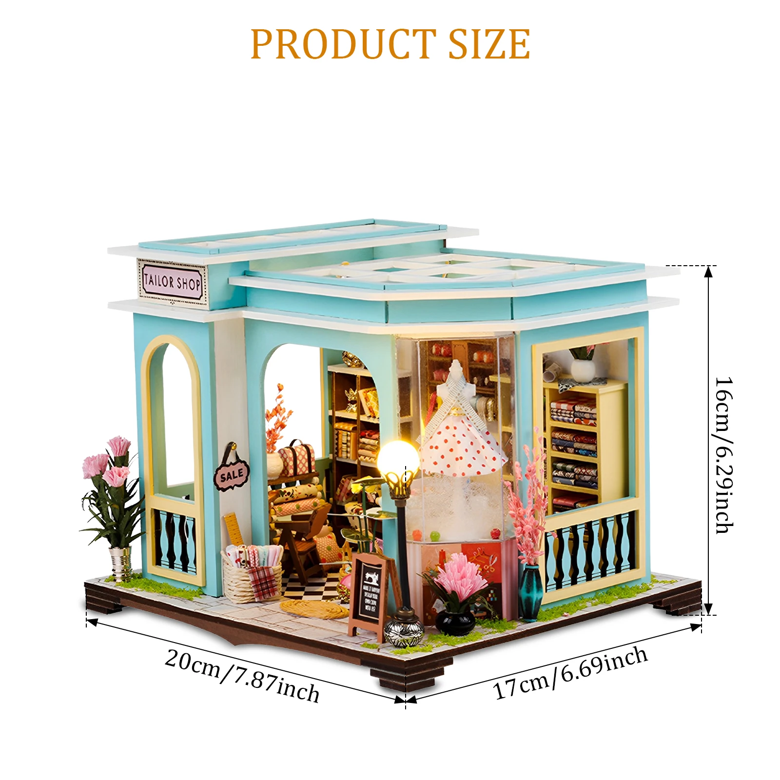 Kit Casa De Muñecas En Miniatura Para Montar - Madera 3D Con Luz LED, Manualidades Para Niños (N-002)
