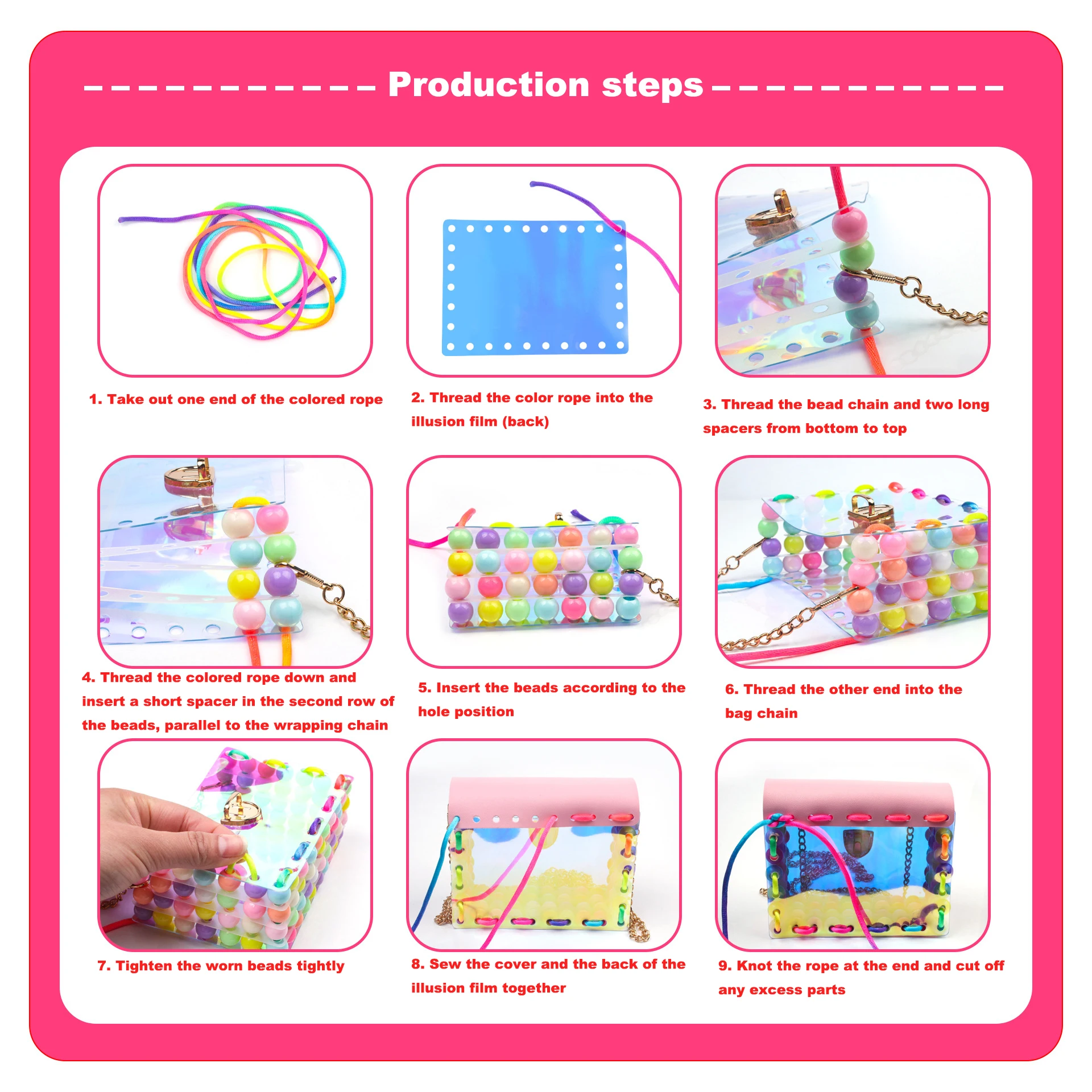 

Popular Bracelet en cristal DIY pour enfants Jewelry Versatile Handmade Bag Colorful Handmade 142pcs Beaded Set
