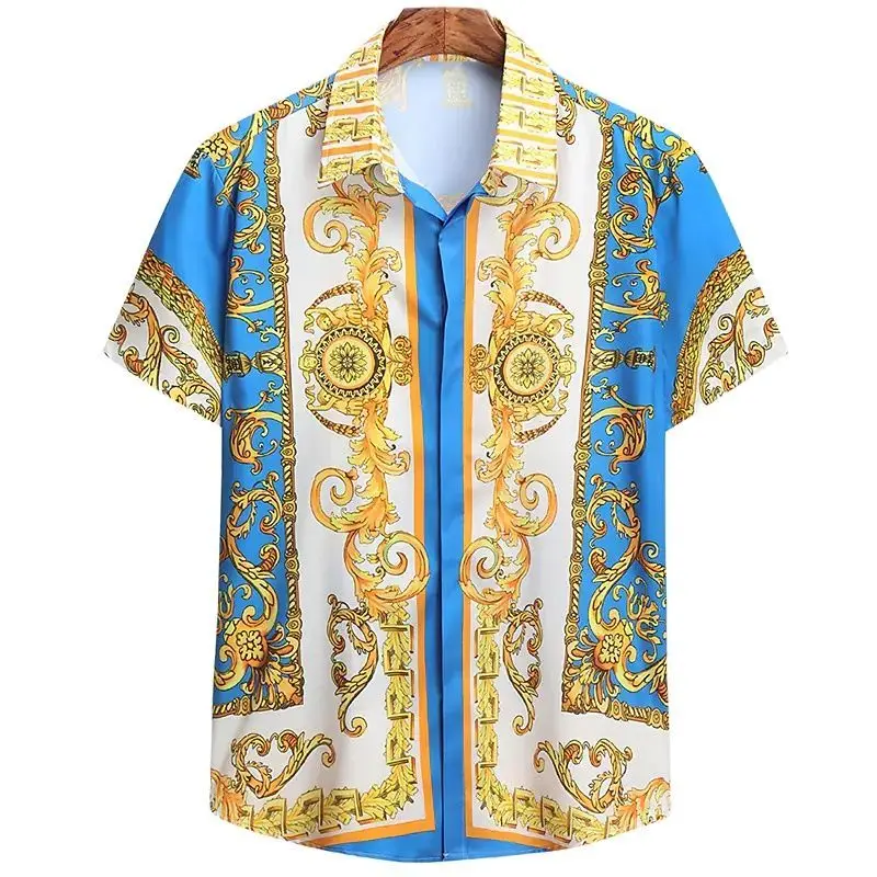 

Unisex 2023 Breathable Hawaiian Shirts Baroque French Men's Shirts 3D High Fashion Street Loose Men's Streetwear Shirts