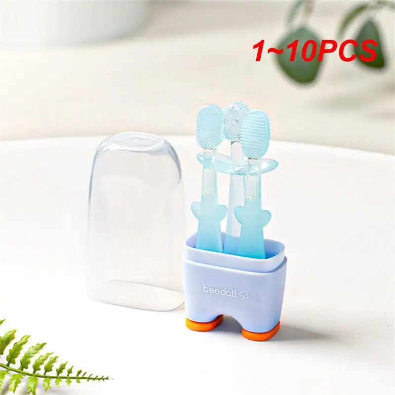 

1~10PCS Baby Silicone Toothbrush Anti-slip Safe And Soft Tongue Clean Promoting Oral Hygiene Durable And Flexible