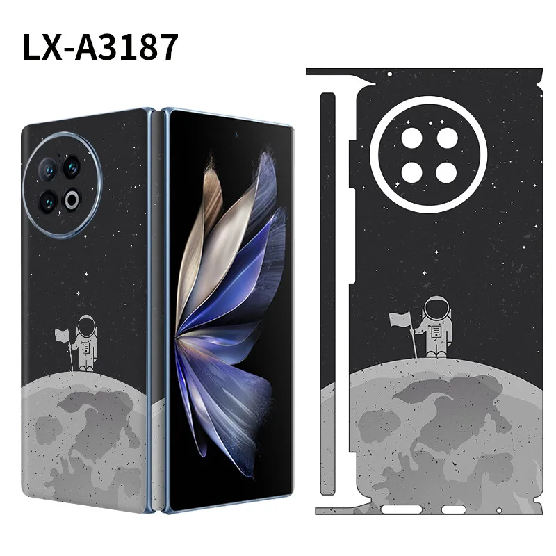 

Cute Pattern Matte Film Skin Phone Back + Sides Sticker For Vivo X Fold 2 / X Fold Full Cover Cartoon Wrap