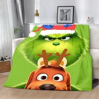 How the G-Grinch Christmas Printed Blanket Picnic Blankets Warm Blanket Soft and Comfortable Blanket Home Travel Birthday 1