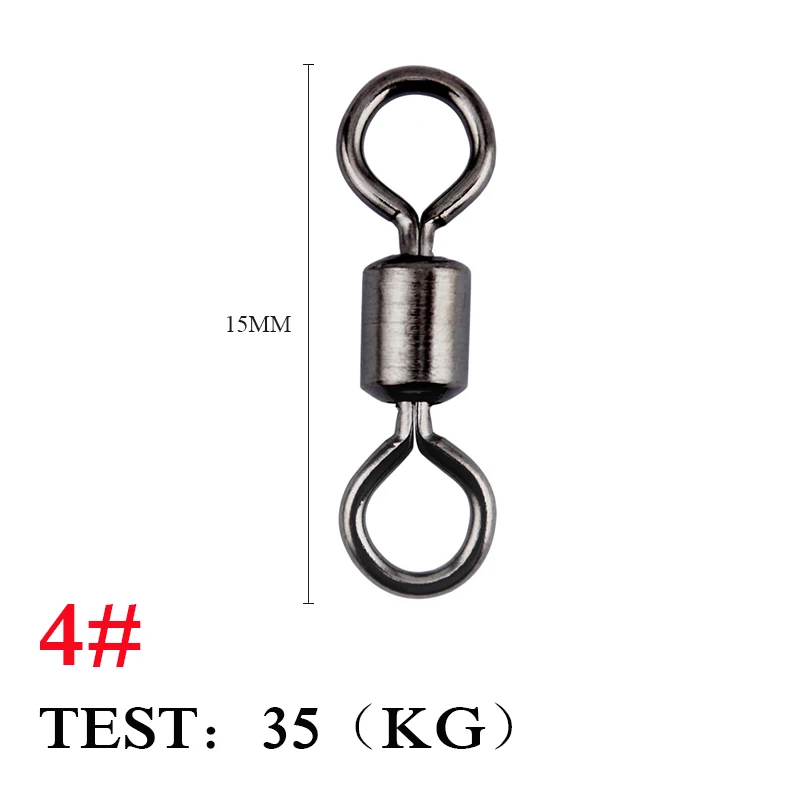 20/100 stücke Angeln Barrel Lager Roll Wirbel Solide Ring LB Lockt Stecker 17 Größe Angelgerät Zubehör Fisch Werkzeug – Detail 22