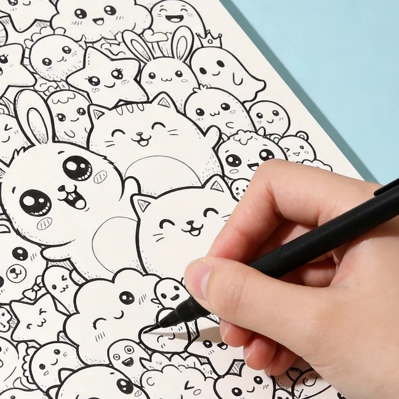 Libro da colorare con linee da copiare, Disegni a linee, Quaderno per esercizi di disegno artistico, 24 pagine di carta ad alta definizione - immagine 6