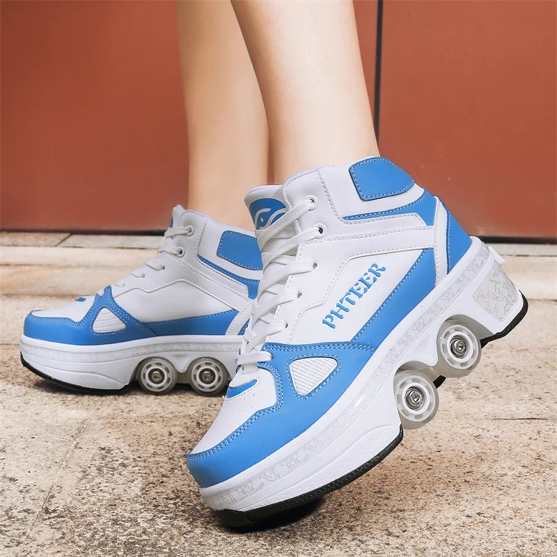 New Deformation Roller Skate Shoes for Kids Parkour Roller Shoes