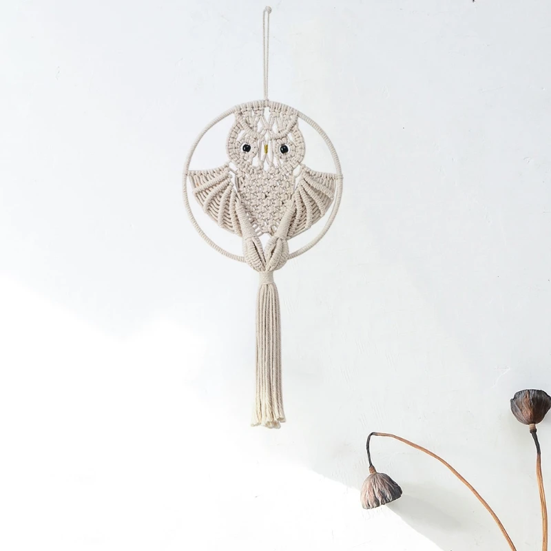 Owl Pendant Hand-woven Macrame Tapestry Home Wall Hanging Decoration Dropshipping 4
