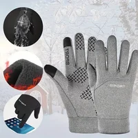 Men Winter Waterproof Cycling Gloves Outdoor Sports Ski Running Motorcycle Touch Screen Fleece Gloves Non-Slip Warm Full Fingers 2