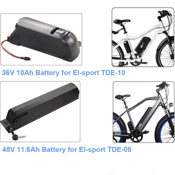 El-sport Bike TDE-08 TDE-10 Electric Bike Battery 48V 11.6Ah 36V 10Ah Electric Bicycle Li-ion Battery with charger