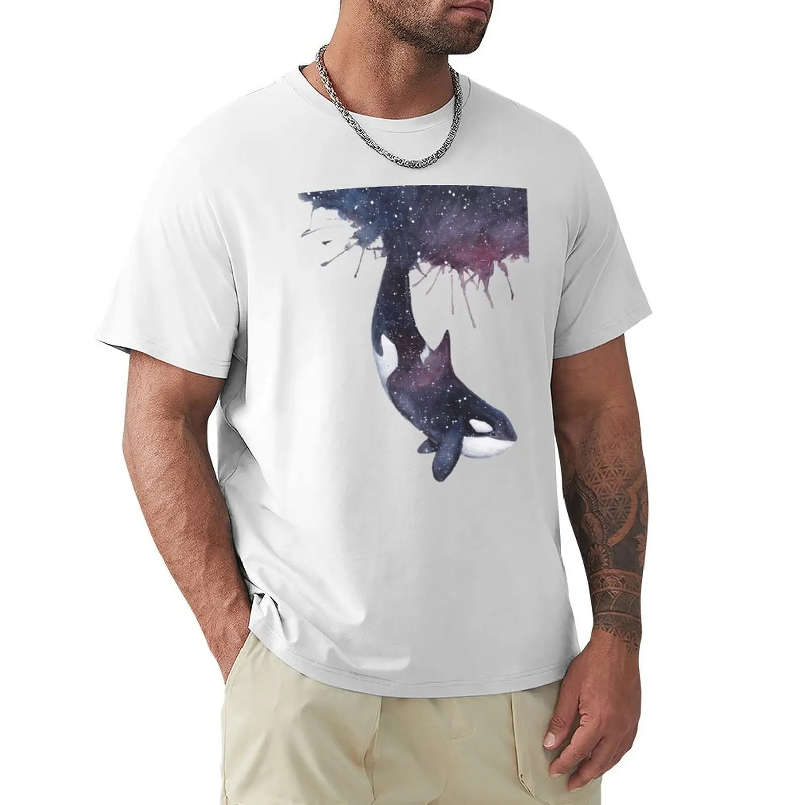 

Orca in space T-Shirt quick drying vintage clothes tops sweat shirts, men